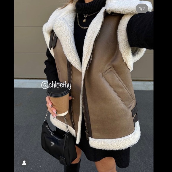 Zara COMBINATION FLEECE VEST - Picture 2 of 16